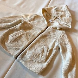 Baby GAP cream colored sweater with hood size 4
